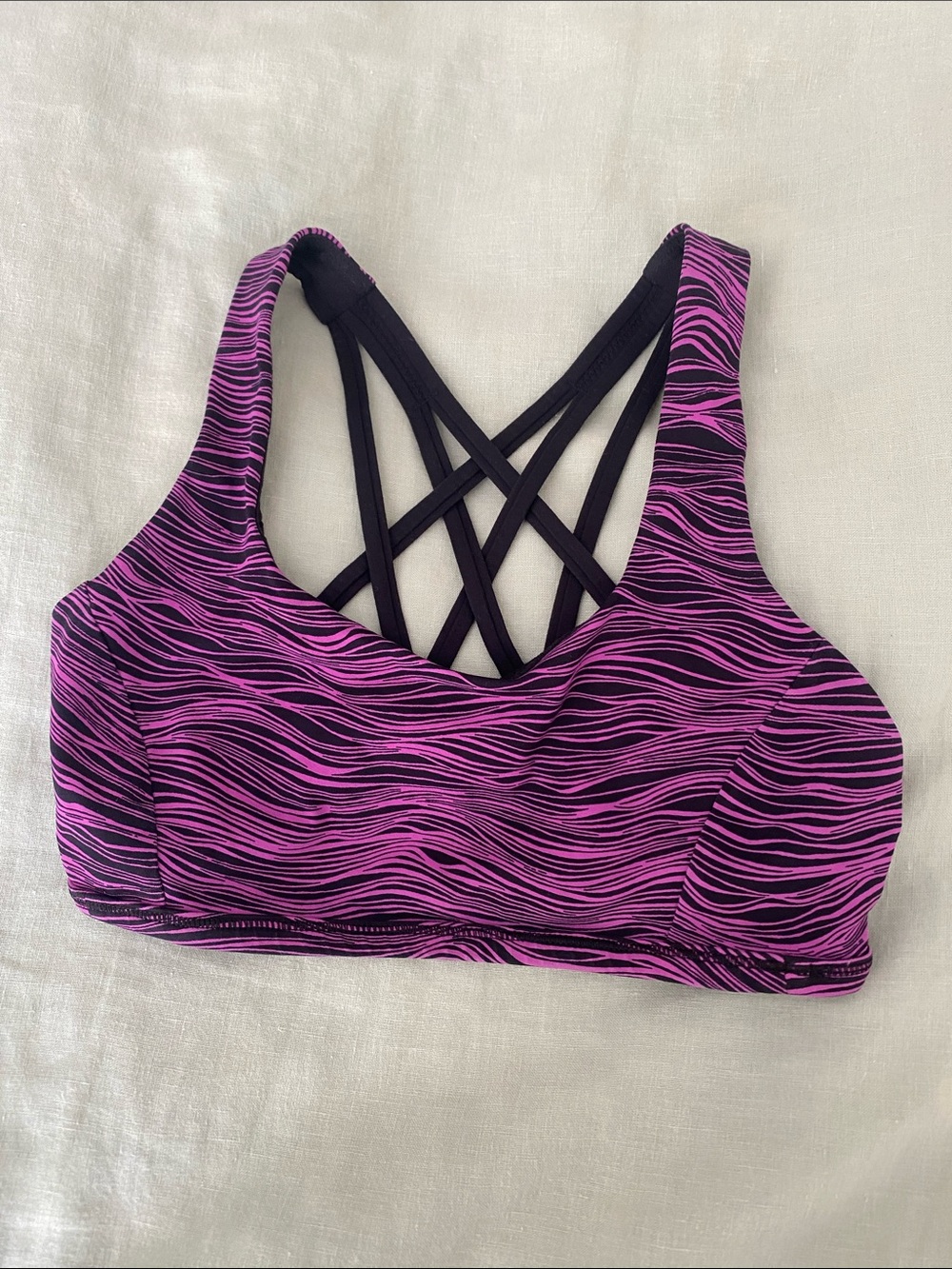lululemon athletica Pink & Black Strappy Sports Bra